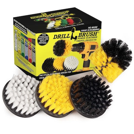 Drill Brush Power Scrubber By Useful Products 7 in W 5 in L Brush, Variety S-4WYK-OY-QC-DB